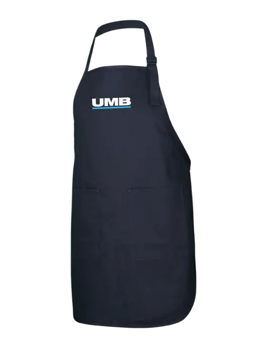 Full-Length Black Apron With Pockets w/UMB Logo
