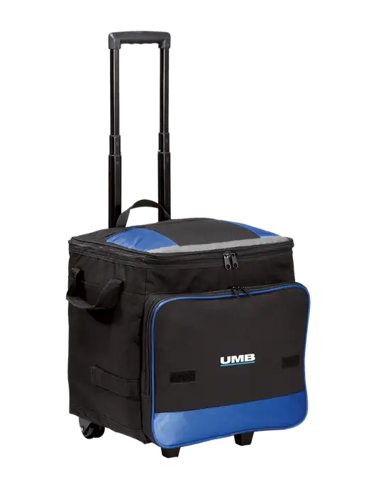 Twilight Blue Rolling Cooler w/UMB Logo