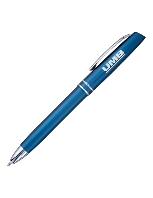 Blue Anguilla Black Ink Pen w/UMB Logo