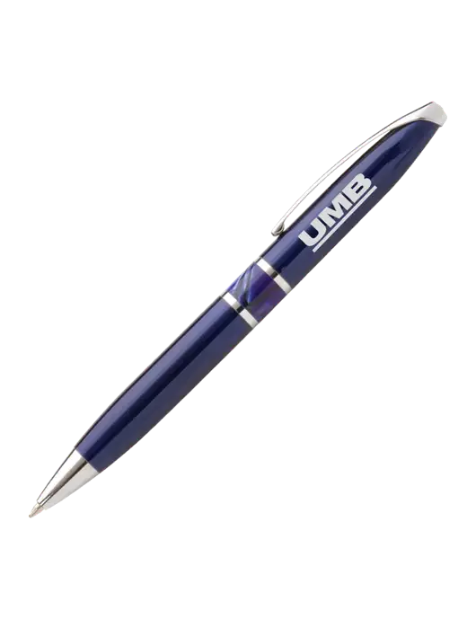 Illusion Navy Pen - Black Ink w/UMB Logo