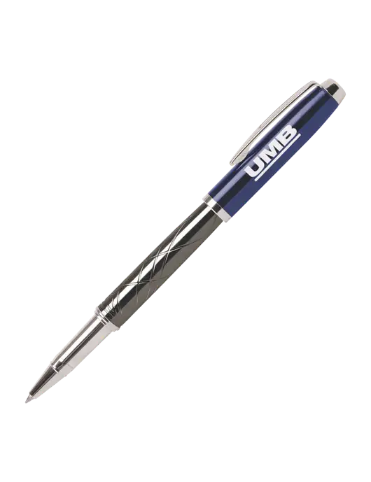 Modernist Blue Rollerball Pen - Black Ink w/UMB Logo