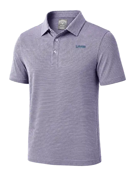 Callaway Navy Fine Line Stripe Polo w/UMB Logo