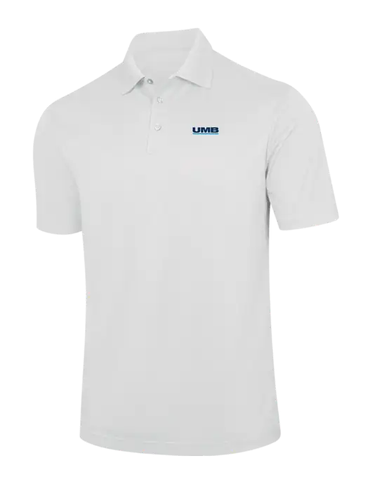 White Performance Fine Jacquard Polo w/UMB Logo