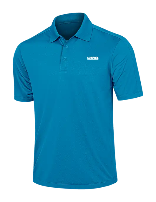 Sapphire Blue Diamond Textured Jacquard Polo w/UMB Logo