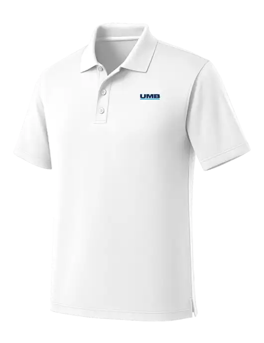 White Dry Zone UV Micro Mesh Polo w/UMB Logo