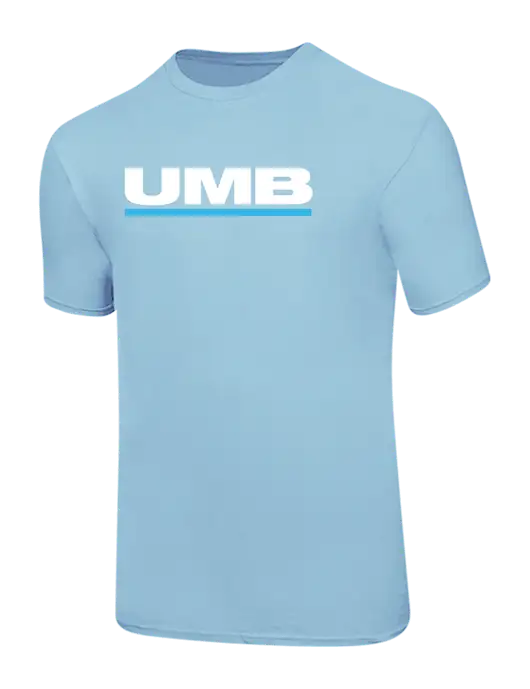 Ring Spun Light Blue 4.5 oz T-Shirt w/UMB Logo