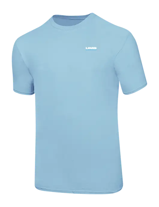 Ring Spun Light Blue 4.5 oz T-Shirt w/UMB Logo