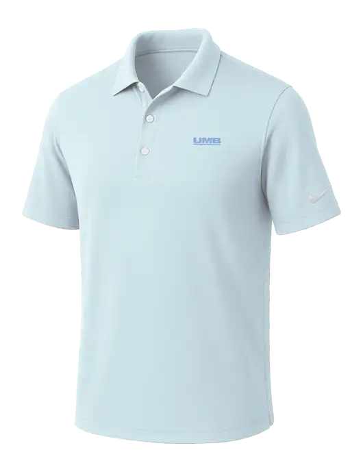 NIKE Very Light Blue Dri-Fit Micro Pique Polo w/UMB Logo