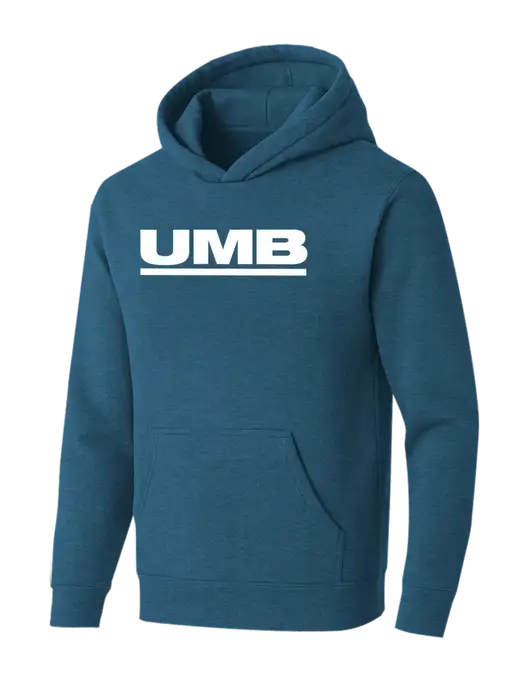 BELLA+CANVAS Heather Deep Teal Sponge Fleece Pullover Hoodie w/UMB Logo