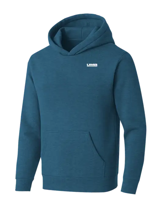 BELLA+CANVAS Heather Deep Teal Sponge Fleece Pullover Hoodie w/UMB Logo