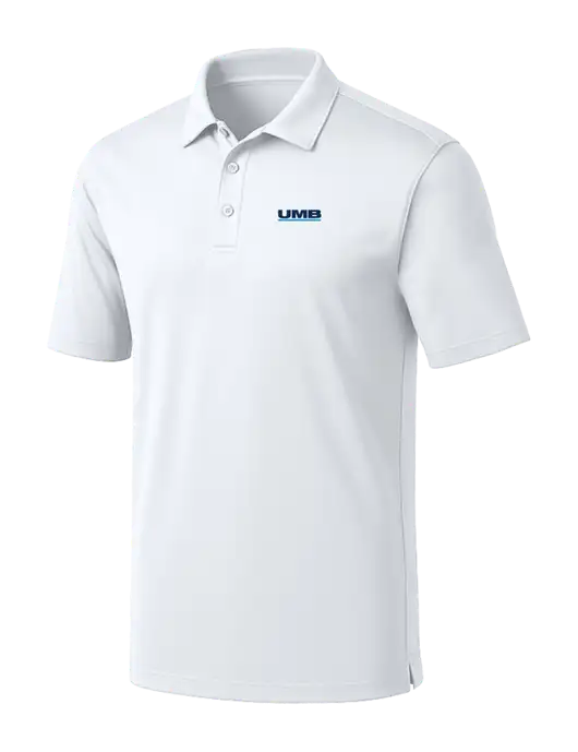 White Silk Touch Performance Polo w/UMB Logo