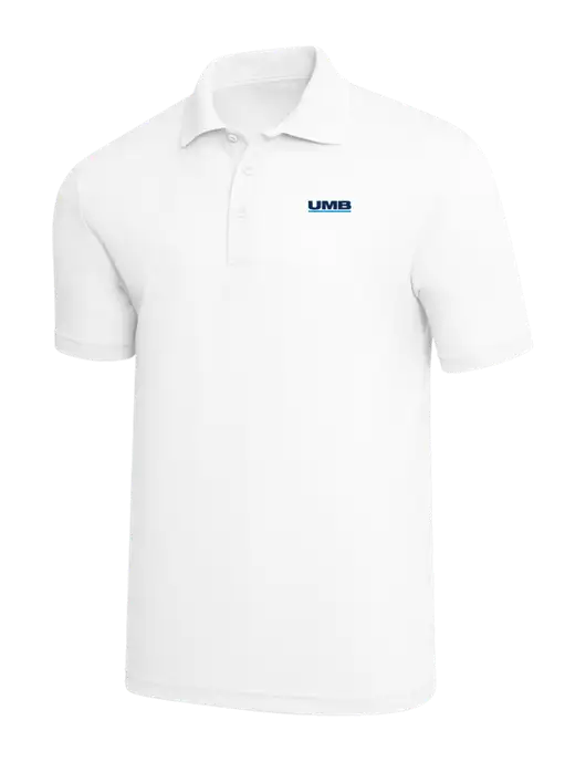 White PosiCharge RacerMesh Polo w/UMB Logo