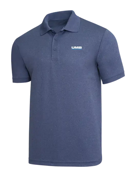 Light Navy Heather PosiCharge RacerMesh Polo w/UMB Logo