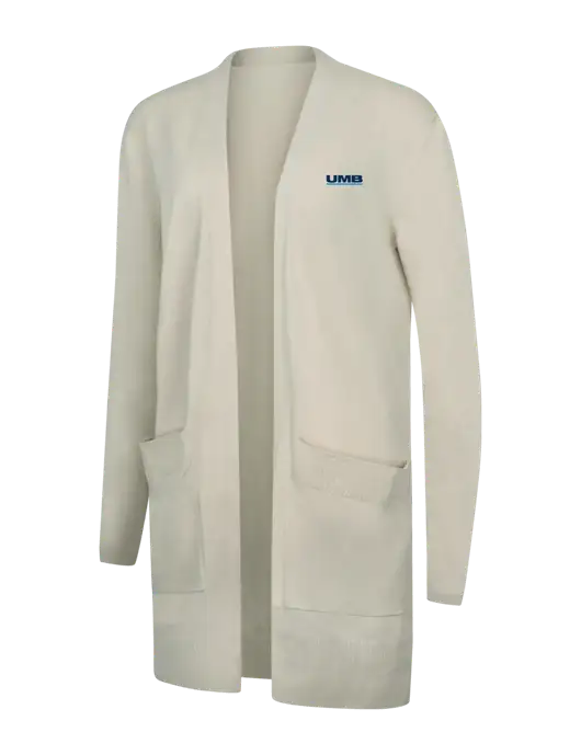 Mercer+Mettle Womens Ivory Open Front Cardigan Sweater w/UMB Logo