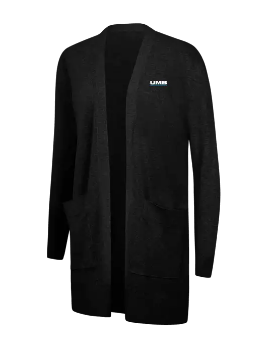 Mercer+Mettle Womens Black Open Front Cardigan Sweater w/UMB Logo