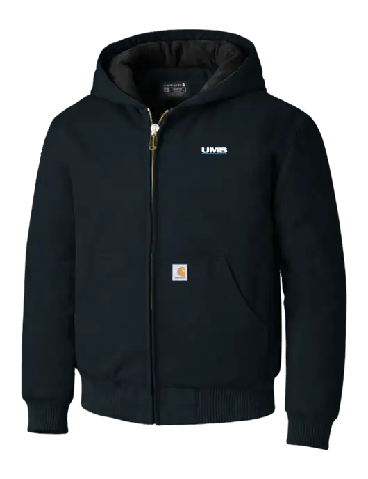 Carhartt Navy Quilted-Flannel-Lined Duck Active Jacket w/UMB Logo
