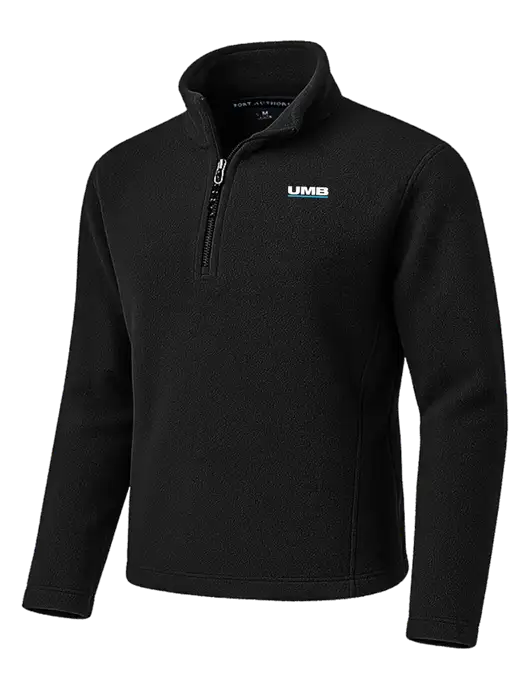 Black Fleece 1/4-Zip Pullover w/UMB Logo