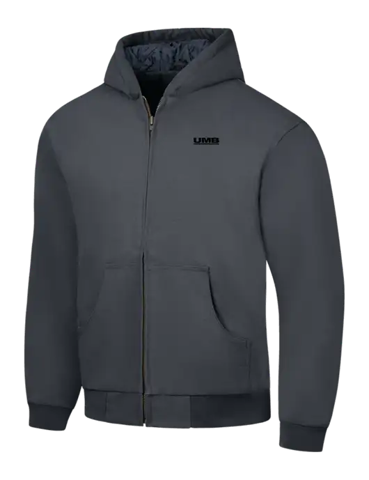 CornerStone Charcoal Duck Cloth Hooded Work Jacket w/UMB Logo