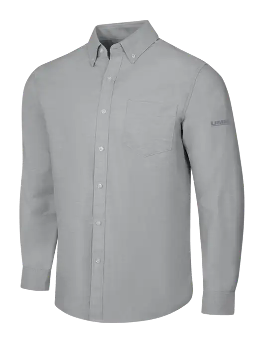 Light Grey SuperPro Oxford Shirt w/UMB Logo