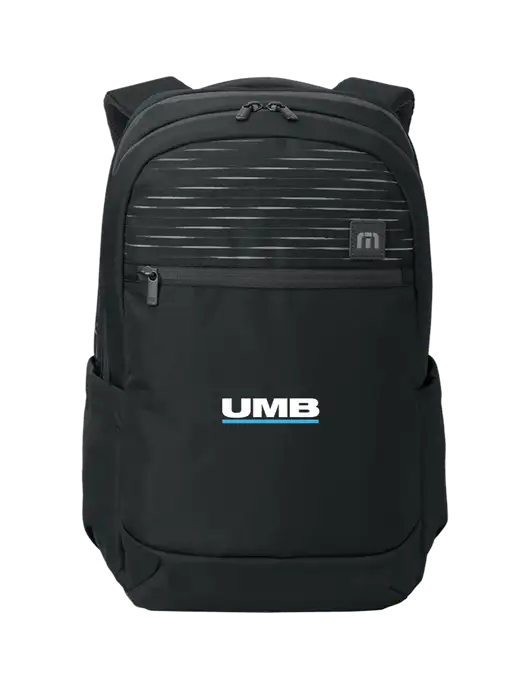 TravisMathew Black Approach Backpack w/UMB Logo