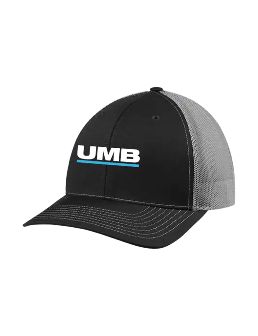 Richardson Adjustable Snapback Original 112 Trucker Cap Black w/Charcoal Mesh w/UMB Logo