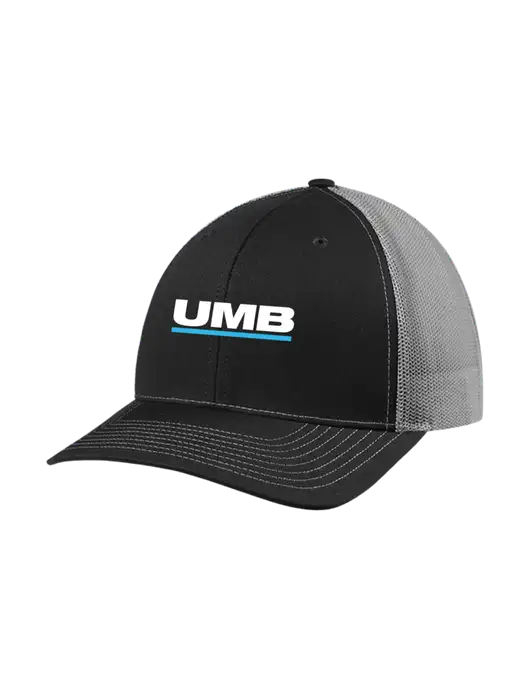 Richardson Adjustable Snapback Original 112 Trucker Cap Black w/Charcoal Mesh w/UMB Logo