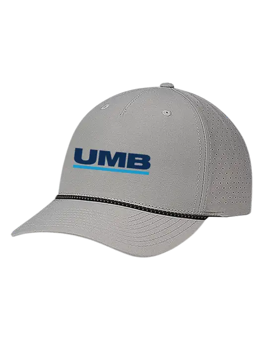 Richardson Laser Perf Performance Light Grey/Black-Grey Rope Cap w/UMB Logo