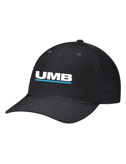 Richardson Laser Perf Performance Black/Black-Grey Rope Cap w/UMB Logo
