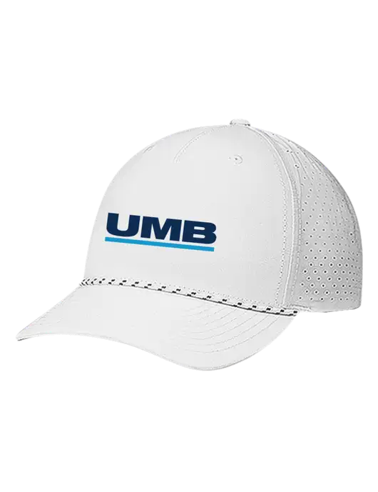 Richardson Laser Perf Performance White/White-Black Rope Cap w/UMB Logo