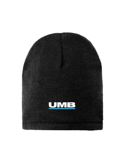 Black Fleece-Lined Beanie Cap w/UMB Logo