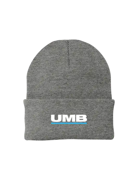 Medium Grey Heather Knit Cap w/UMB Logo