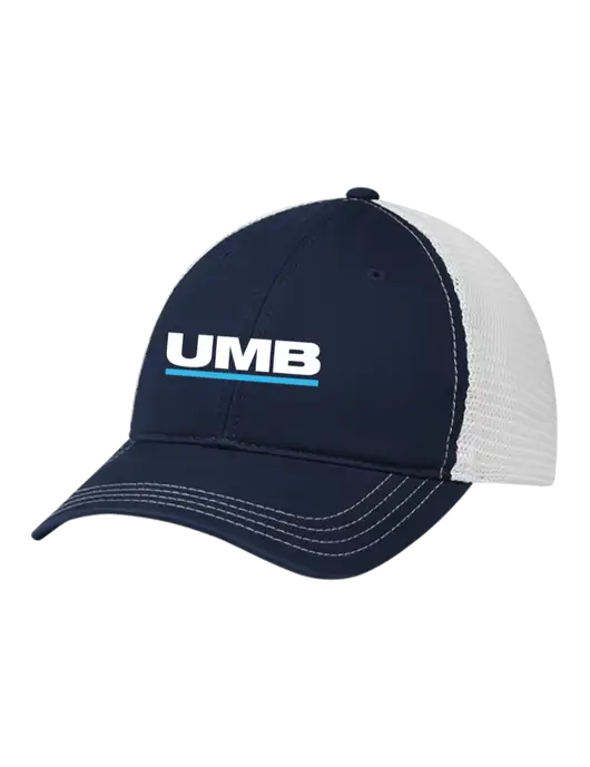 Richardson 111 Garment Washed Trucker Cap Navy w/White Mesh w/UMB Logo