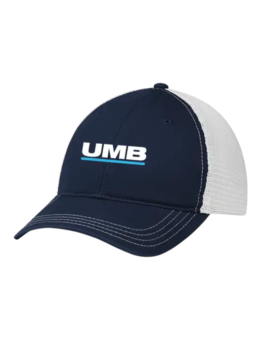 Richardson 111 Garment Washed Trucker Cap Navy w/White Mesh w/UMB Logo