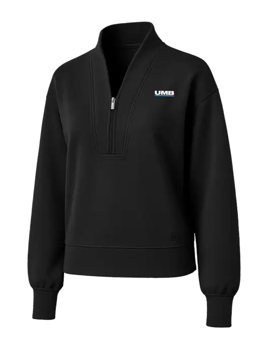 OGIO Womens Black Transcend 1/4-Zip w/UMB Logo