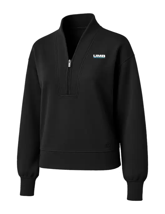 OGIO Womens Black Transcend 1/4-Zip w/UMB Logo