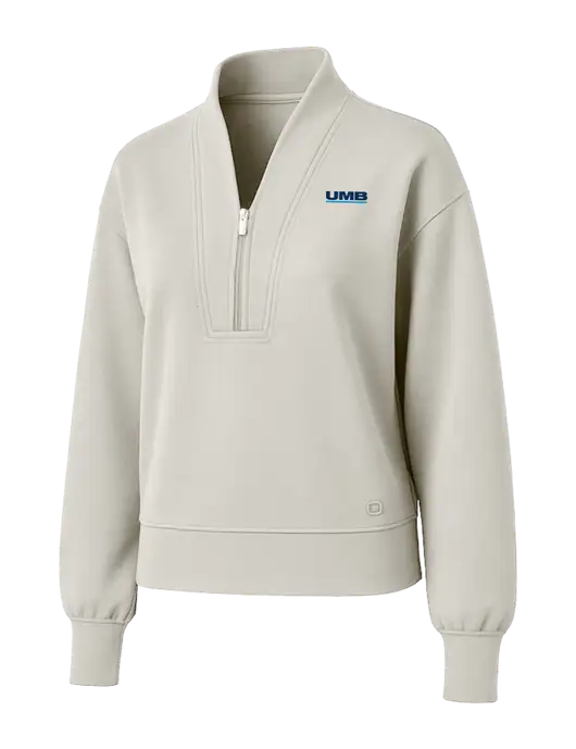 OGIO Womens Ivory Transcend 1/4-Zip w/UMB Logo