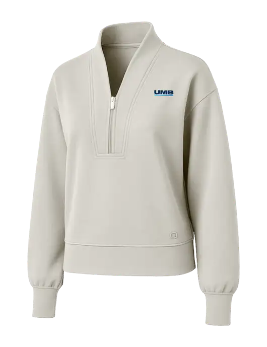 OGIO Womens Ivory Transcend 1/4-Zip w/UMB Logo
