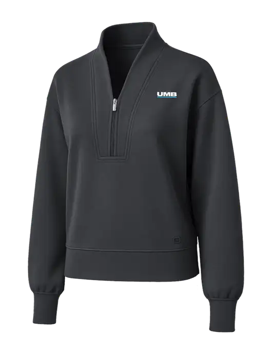 OGIO Womens Dark Grey Transcend 1/4-Zip w/UMB Logo