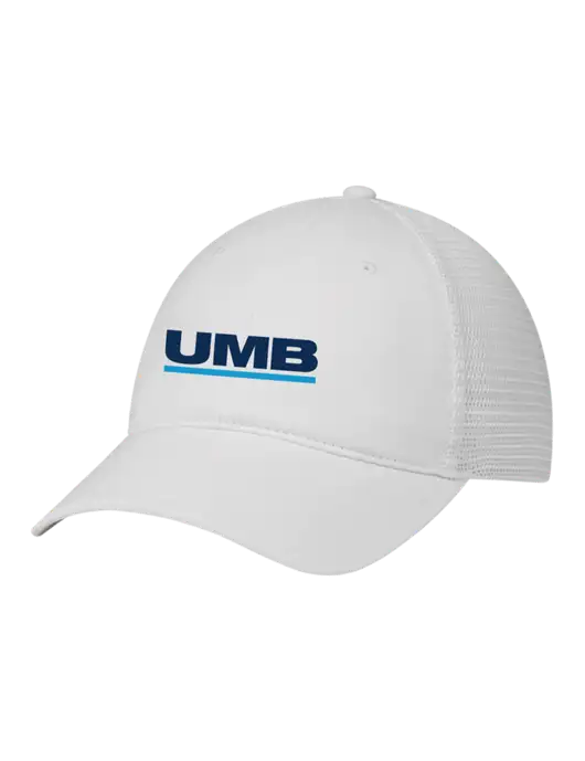 Richardson 111 Garment Washed Trucker Cap White w/White Mesh w/UMB Logo