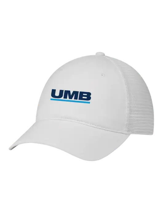 Richardson 111 Garment Washed Trucker Cap White w/White Mesh w/UMB Logo