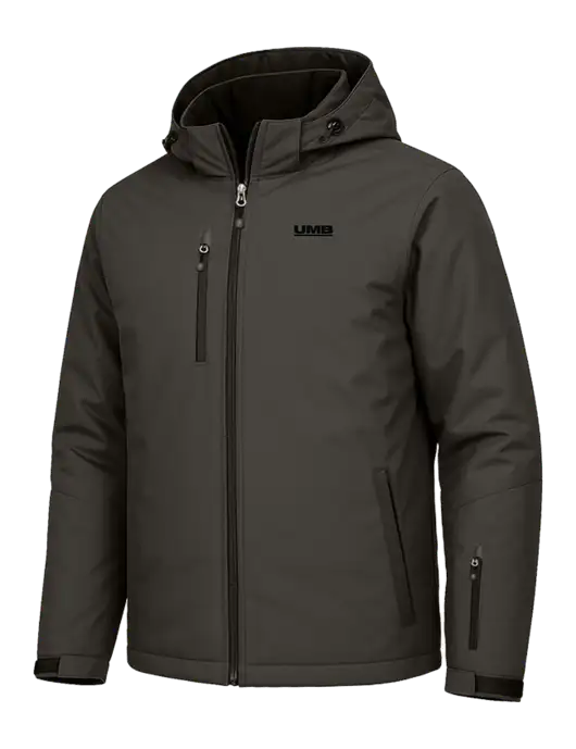 Cold Weather Vortex Dark Grey/ Black Waterproof 3-in-1 Jacket with Detachable Hood w/UMB Logo, UMB Logo