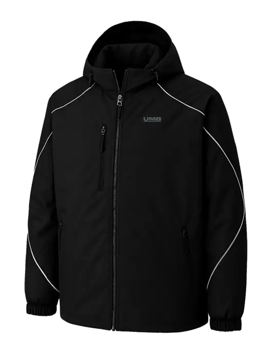 Angle 3-In-1 Black Jacket with Bonded Fleece Liner w/UMB Logo