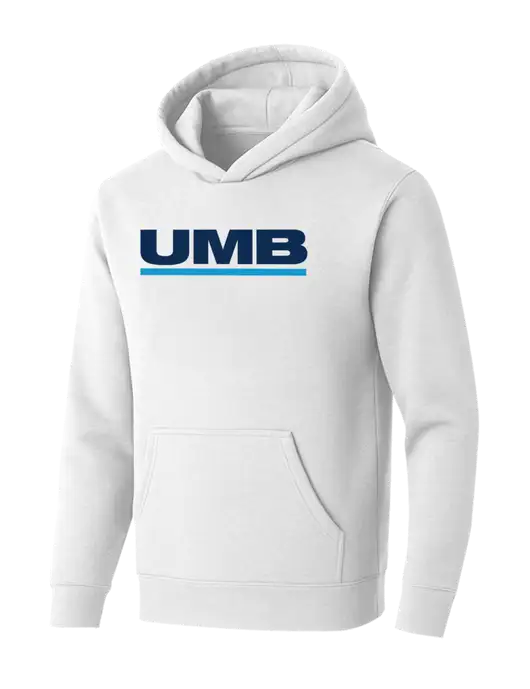 BELLA+CANVAS White Sponge Fleece Pullover Hoodie w/UMB Logo