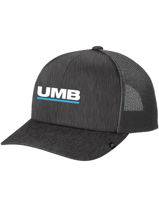 TravisMathew Very Dark Grey Heather Cruz Trucker Cap w/UMB Logo