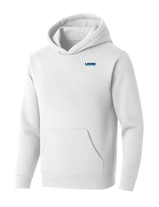 BELLA+CANVAS White Sponge Fleece Pullover Hoodie w/UMB Logo