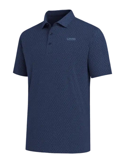 Callaway All-Over Stitched Dark Navy Chev Polo  w/UMB Logo