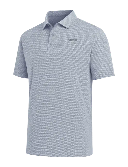 Callaway All-Over Stitched Medium Grey Chev Polo  w/UMB Logo