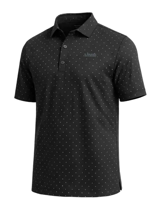 Callaway Micro Chev Black Print Polo w/UMB Logo