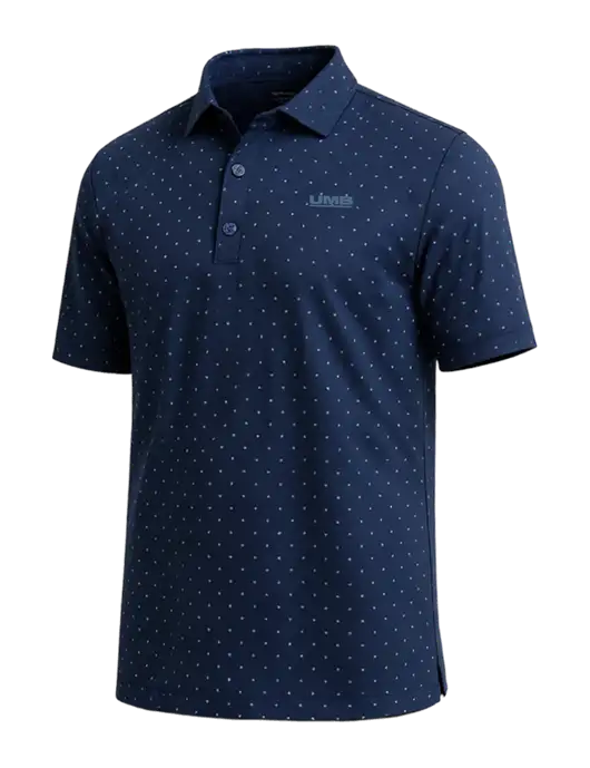 Callaway Micro Chev Dark Navy Print Polo w/UMB Logo