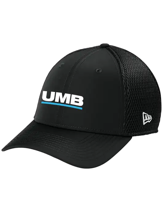 New Era 39THIRTY Performance Stretch Black Mesh Cap w/UMB Logo